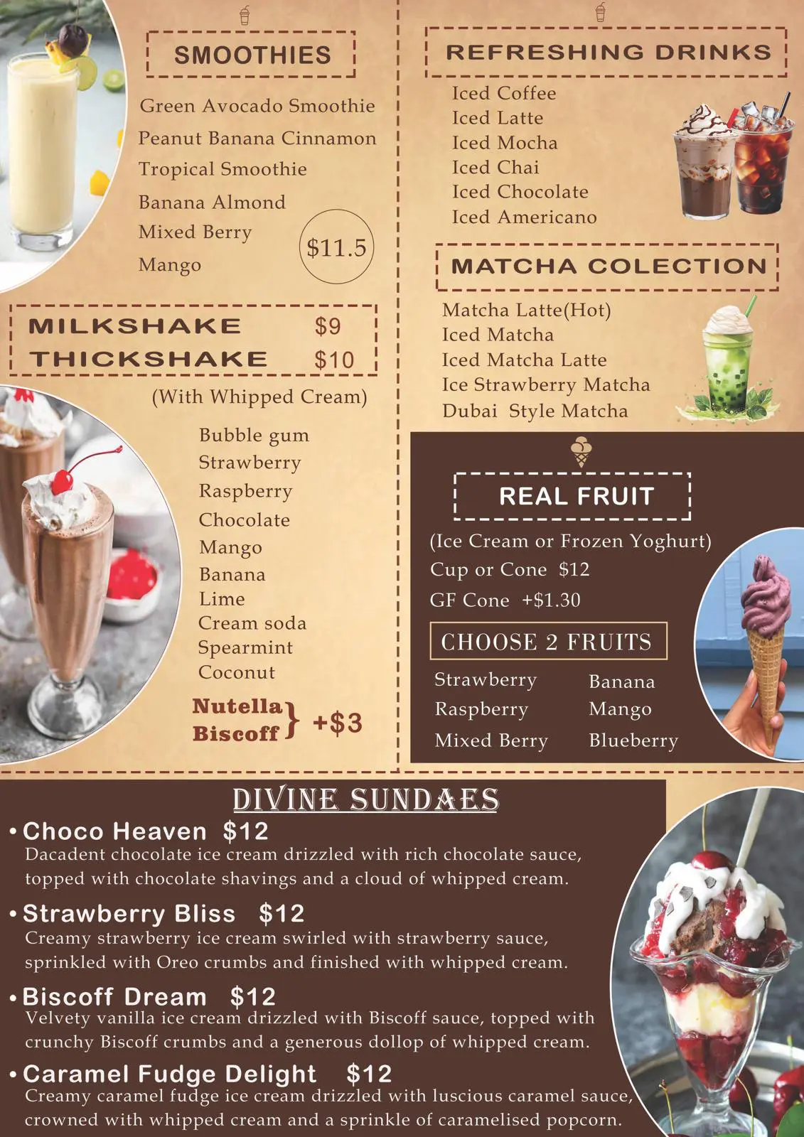 Divine Dessert Lounge Menu