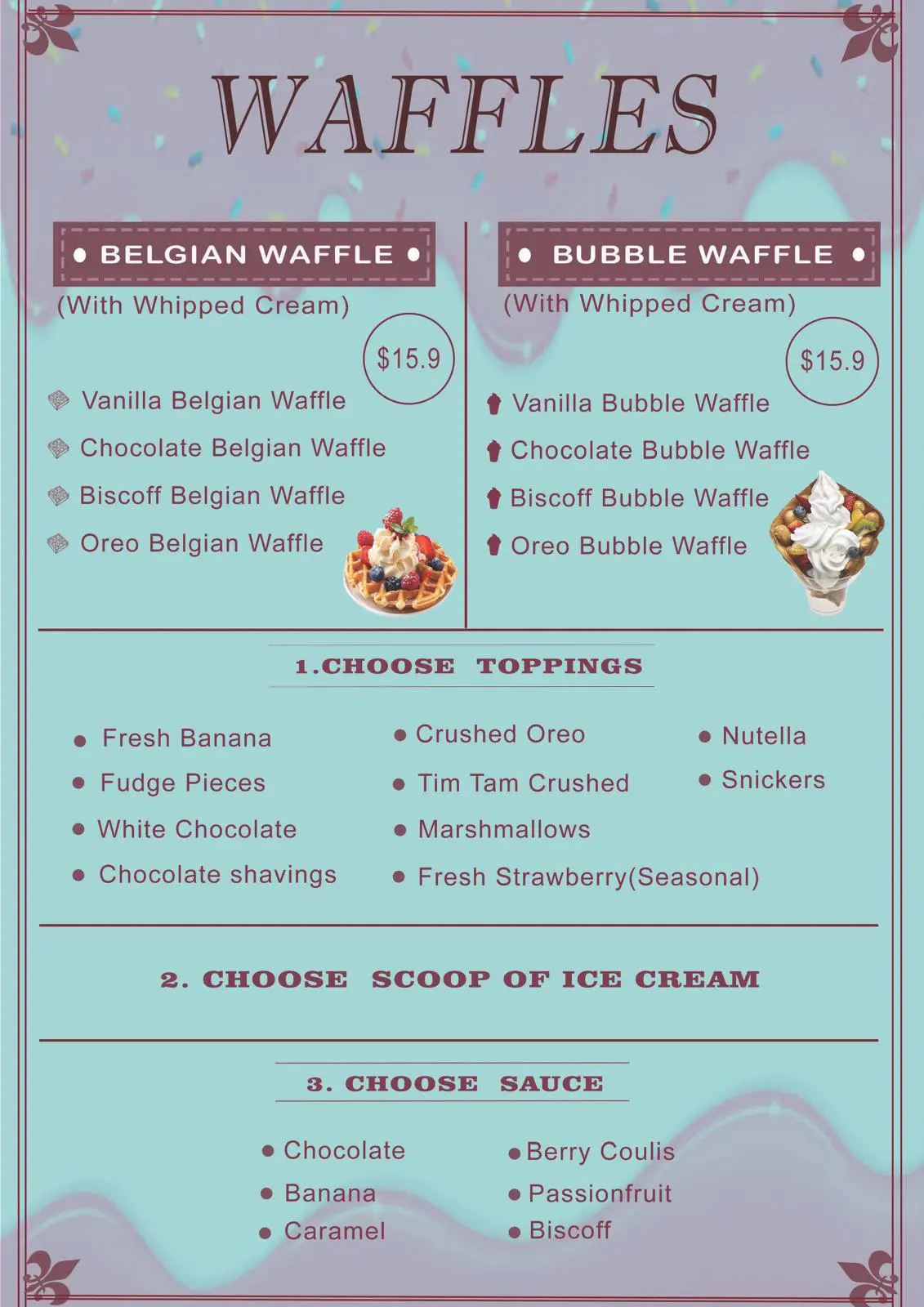 Waffle Menu